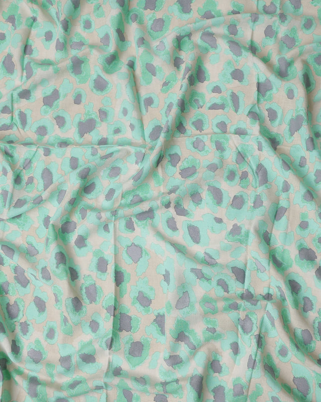 Buy Green Animal Skin Cotton Linen 140cm