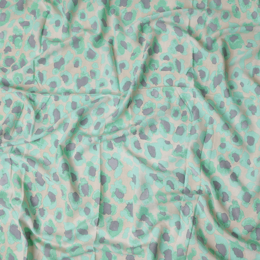 Buy Green Animal Skin Cotton Linen 140cm