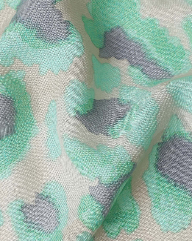 Buy Green Animal Skin Cotton Linen 140cm