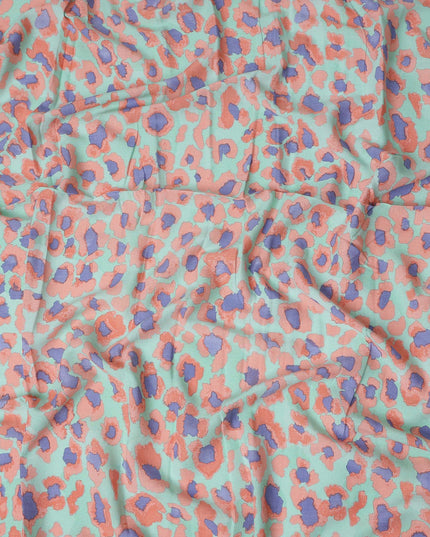 Buy Green Animal Skin Cotton Linen 140cm