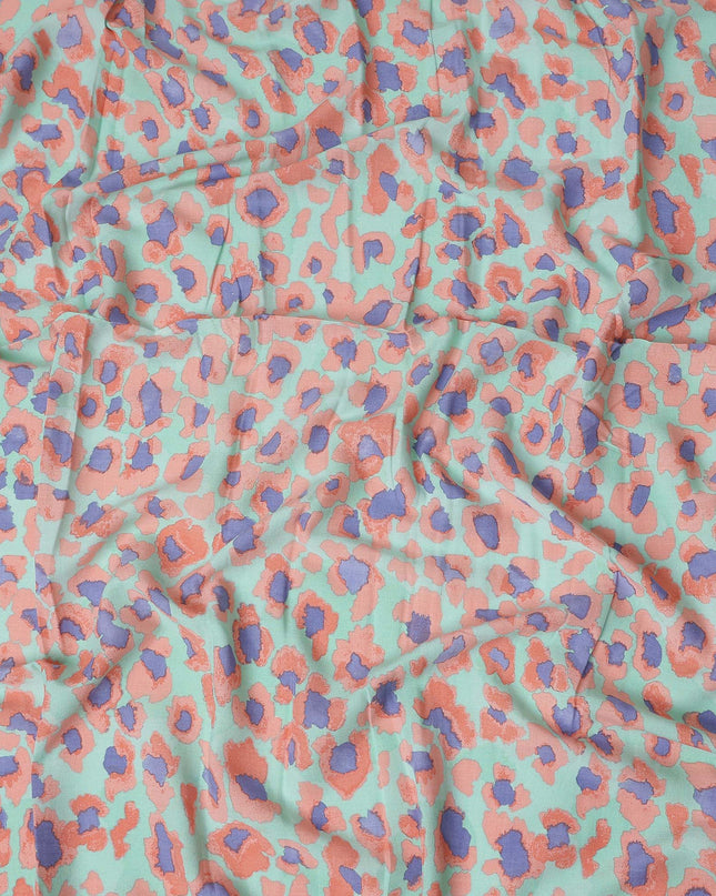 Buy Green Animal Skin Cotton Linen 140cm