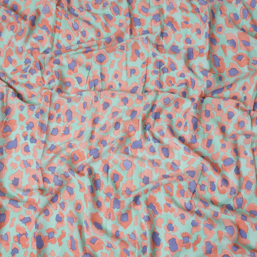 Buy Green Animal Skin Cotton Linen 140cm