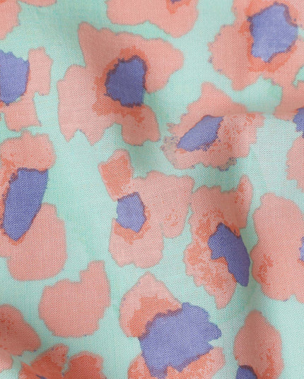Buy Green Animal Skin Cotton Linen 140cm