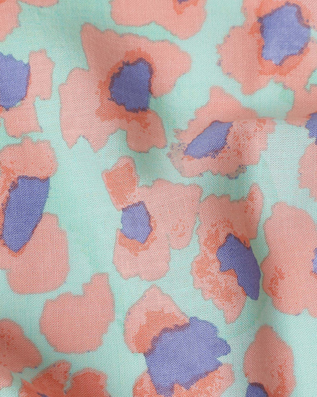 Buy Green Animal Skin Cotton Linen 140cm