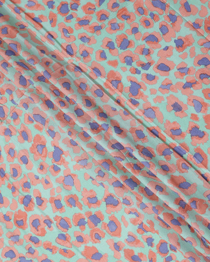 Buy Green Animal Skin Cotton Linen 140cm