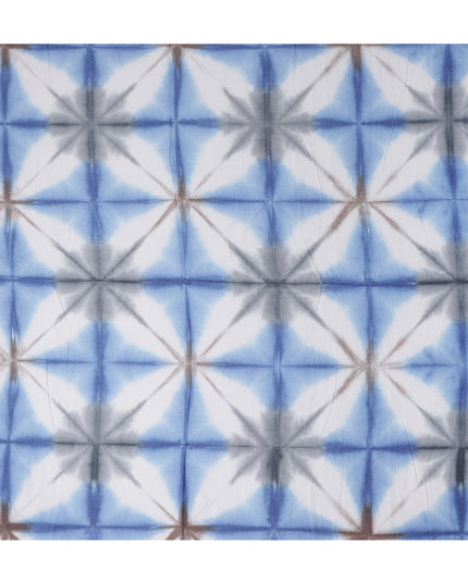 Buy Blue Abstract Print Cotton Linen 140cm