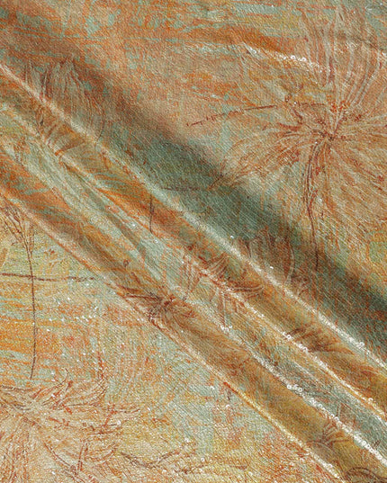 Mint Sage Silk Brocade Fabric | Korean Sequin Design