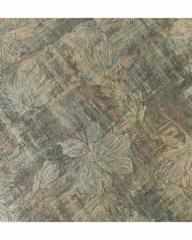 Olive Khaki Silk Brocade Fabric | Korean Sequin Design