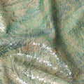 Sage Green Silk Brocade Fabric | Korean Sequin Design