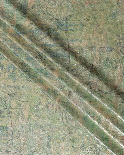Sage Green Silk Brocade Fabric | Korean Sequin Design