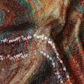 Deep Maroon Silk Brocade Fabric | Korean Sequin Design