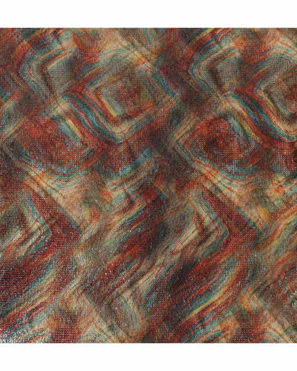 Deep Maroon Silk Brocade Fabric | Korean Sequin Design