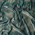 Forest Teal Silk Brocade Fabric | Korean Sequin Design