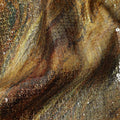 Antique Bronze Silk Brocade Fabric | Korean Sequin Design