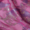 Fuchsia Pink Metallic Silk Chiffon 110cm Korea