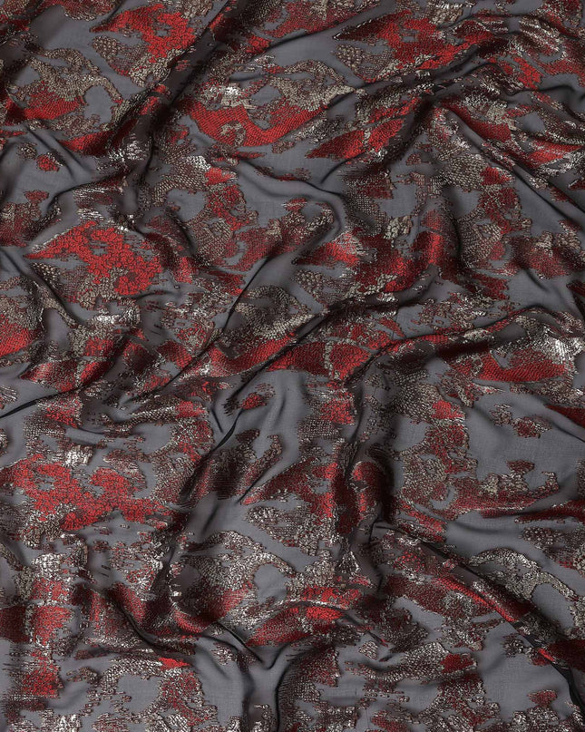 Black Metallic Silk Chiffon Fabric 110cm Korea