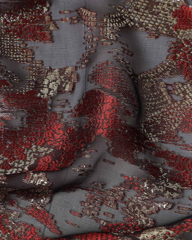 Black Metallic Silk Chiffon Fabric 110cm Korea