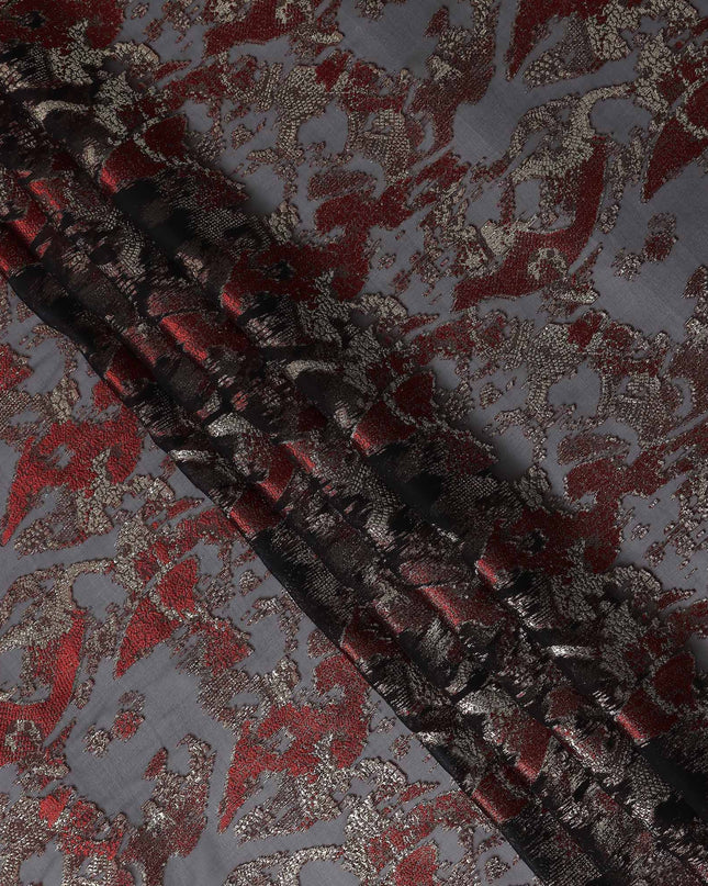 Black Metallic Silk Chiffon Fabric 110cm Korea