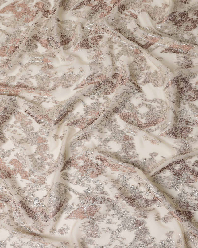 Ivory White Metallic Silk Chiffon 110cm Korea