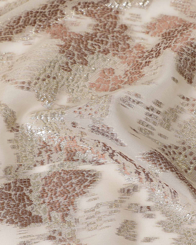 Ivory White Metallic Silk Chiffon 110cm Korea