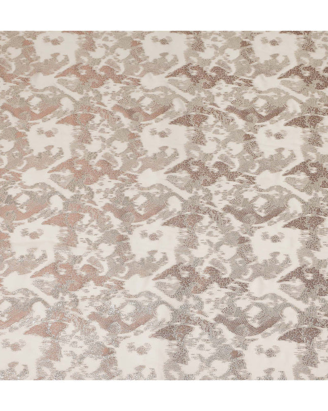 Ivory White Metallic Silk Chiffon 110cm Korea