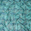 Turquoise Blue Batik Silk Chiffon Fabric 110cm