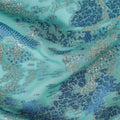 Turquoise Blue Batik Silk Chiffon Fabric 110cm