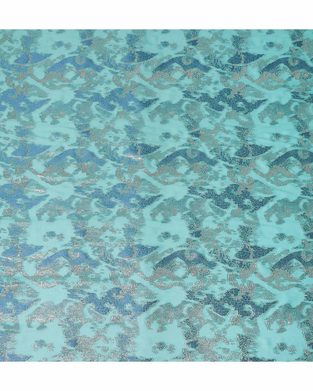 Turquoise Blue Batik Silk Chiffon Fabric 110cm