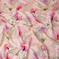 Blush Pink Rose Metallic Pure Silk Crepe 140cm
