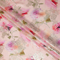 Blush Pink Rose Metallic Pure Silk Crepe 140cm
