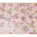 Peach Blush Metallic Lace Floral Pure Silk Chiffon 140cm