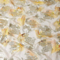 Ivory Peach Cream Floral Pure Silk Chiffon 140cm