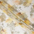 Ivory Peach Cream Floral Pure Silk Chiffon 140cm