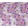 Lilac Lavender Metallic Floral Pure Silk Crepe 140cm