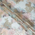 Icy Mint Seafoam Floral Pure Silk Chiffon 140cm