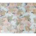 Icy Mint Seafoam Floral Pure Silk Chiffon 140cm