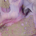 Soft Orchid Lilac Metallic Pure Silk Chiffon 140cm