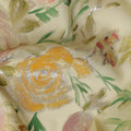 Soft Butter Yellow Rose Metallic Pure Silk Chiffon 140cm
