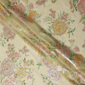 Soft Butter Yellow Rose Metallic Pure Silk Chiffon 140cm