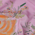 Mauve Pink Multicolor Rose Pure Silk Chiffon 140cm