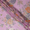 Mauve Pink Multicolor Rose Pure Silk Chiffon 140cm