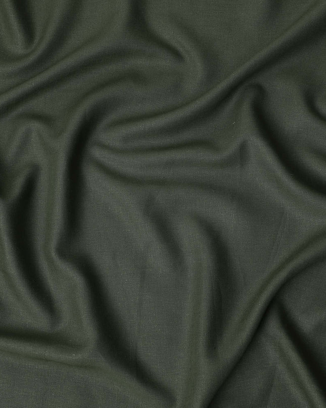 Olive Green Linen Yarn Dyed Fabric Japan 140cm