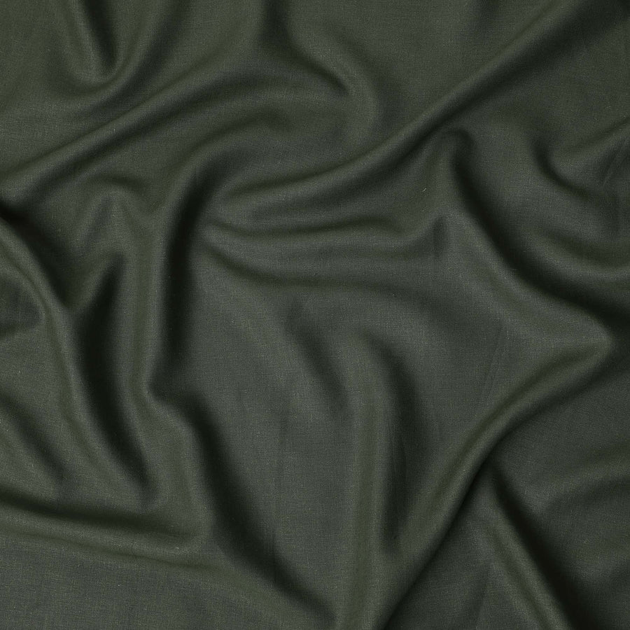 Olive Green Linen Yarn Dyed Fabric Japan 140cm
