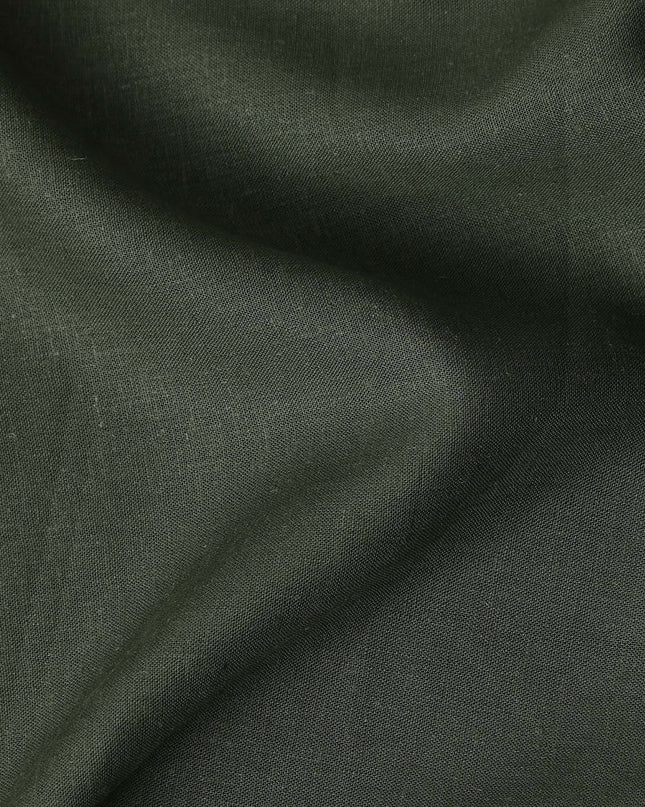 Olive Green Linen Yarn Dyed Fabric Japan 140cm