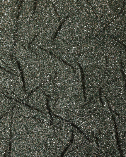 Olive Green Silk Georgette Sequin Fabric 110cm