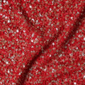 Brick Red Silk Georgette Sequin Fabric 110cm