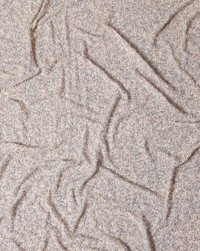 Taupe Beige Silk Georgette Sequin Fabric 110cm