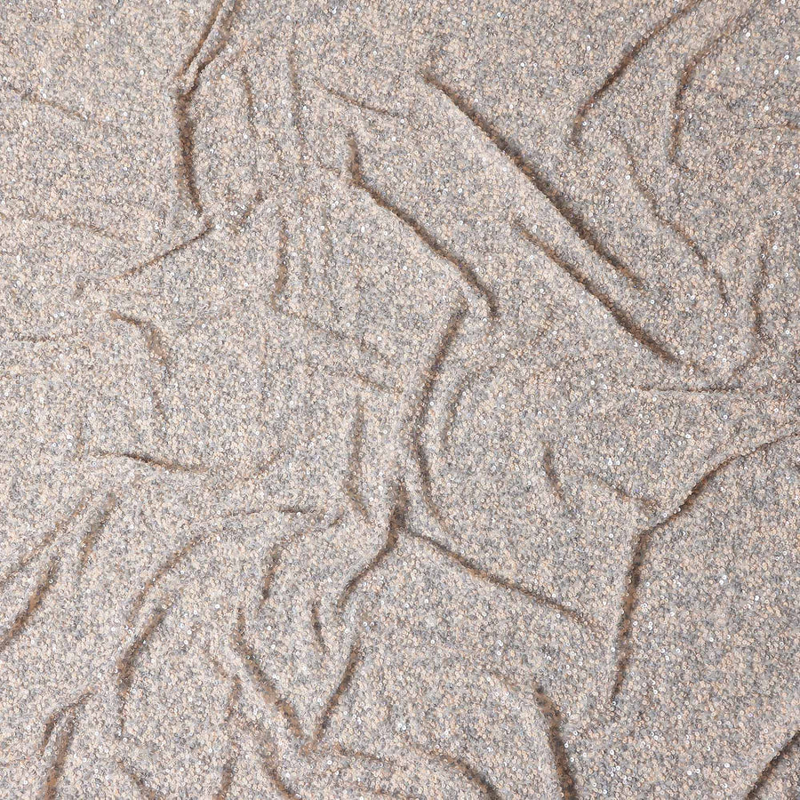 Taupe Beige Silk Georgette Sequin Fabric 110cm