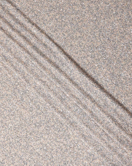 Taupe Beige Silk Georgette Sequin Fabric 110cm