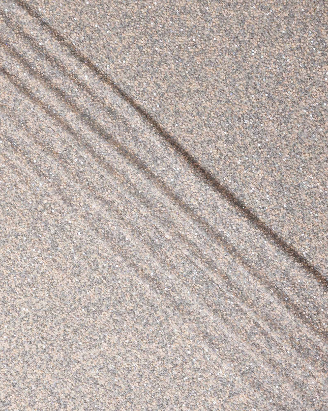 Taupe Beige Silk Georgette Sequin Fabric 110cm